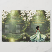 Princess and Frog Sage Green Quinceanera Program (正面)