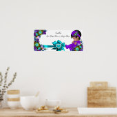 Princess Baby Shower Girl Teal Blue Purple ポスター (キッチン)
