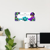 Princess Baby Shower Girl Teal Blue Purple ポスター (ホームオフィス)