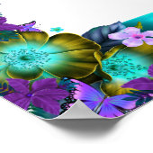 Princess Baby Shower Girl Teal Blue Purple ポスター (角)