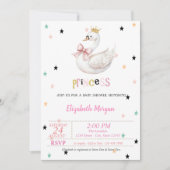 Princess Baby Swan, Stars Baby Shower 招待状 (正面)