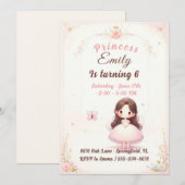 Princess Ballerina Birthday Invitation 招待状 (正面/裏面)