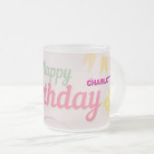 princess birthday フロストグラスマグカップ (正面右)