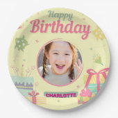 princess birthday ペーパープレート (正面)