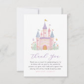 Princess Birthday Castle Enchanted Girls サンキューカード (正面)