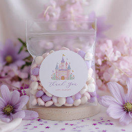 Princess Birthday Enchanted Castle Girls Favor ラウンドシール