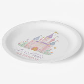 Princess Birthday Enchanted Castle Girls Party ペーパープレート (アングル)