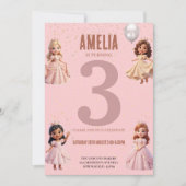 Princess Birthday Party for Girls 招待状 (正面)