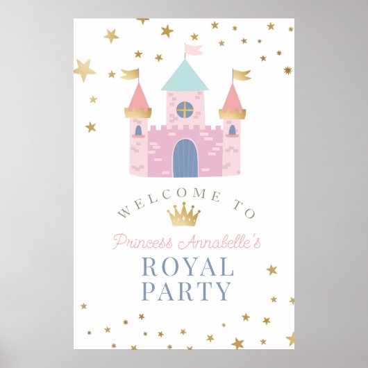 Princess Birthday Party Welcome Poster ポスター (正面)