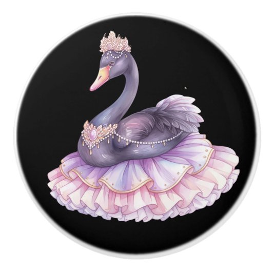 Princess Black Swan Girl's Ceramic Knob セラミックノブ (正面)