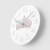 Princess Blush Pink Clock ラウンド壁時計 (傾斜)