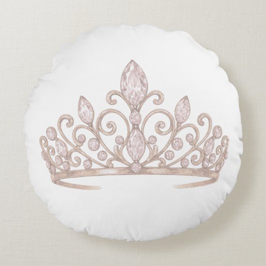 Princess Blush Pink tiara ラウンドクッション (正面)