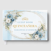 Princess Boho Quince Guest Book Gold Eucalyptus ゲストブック (正面)