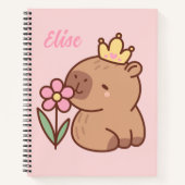 Princess capybara Cartoon pink girly personalized  ノートブック (正面)