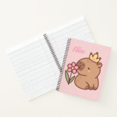 Princess capybara Cartoon pink girly personalized  ノートブック (内部)