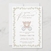 Princess Carriage Baby Shower Fairytale Royal Baby 招待状 (正面)