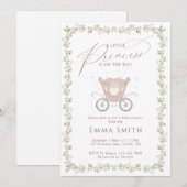 Princess Carriage Baby Shower Fairytale Royal Baby 招待状 (正面/裏面)