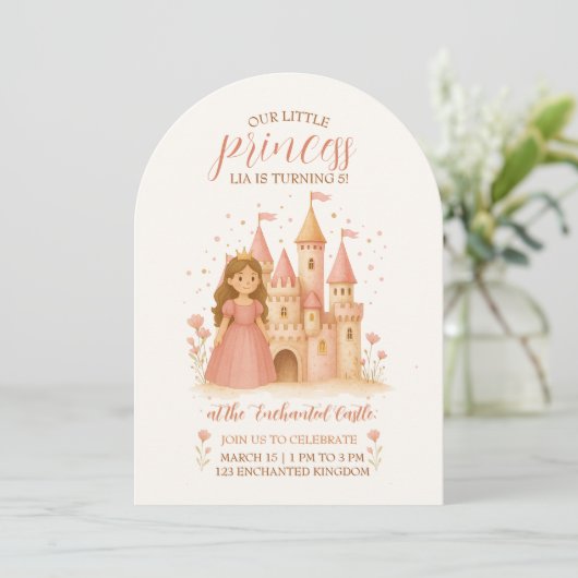 Princess Castle Birthday Invitation  招待状 (スタンド正面)