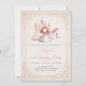 Princess Castle Cute Girls Birthday Invitation 招待状 (正面)