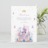 Princess Castle Girl 1st Birthday, Princess Party サンキューカード (スタンド正面)