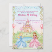Princess Castle Royal 7th Birthday Party 招待状 (正面)