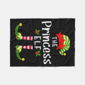 Princess Christmas Elf Matching Pajama X-mas Party フリースブランケット (正面(横))