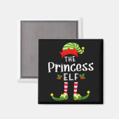 Princess Christmas Elf Matching Pajama X-mas Party マグネット (正面/裏面)