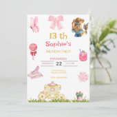 Princess cinderella birthday for girls 招待状 (スタンド正面)