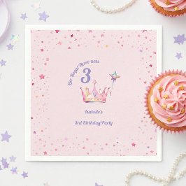 Princess Crown 3rd Birthday Royal Threeness スタンダードカクテルナプキン