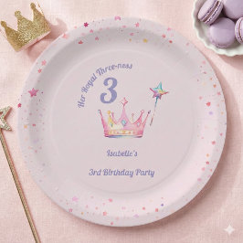 Princess Crown 3rd Birthday Royal Threeness ペーパープレート