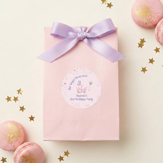 Princess Crown 3rd Birthday Royal Threeness ラウンドシール