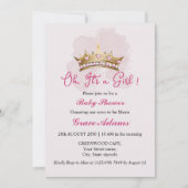 Princess Crown (baby girl) Baby Shower Invitation 招待状 (正面)