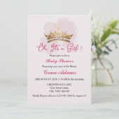 Princess Crown (baby girl) Baby Shower Invitation 招待状 (スタンド正面)