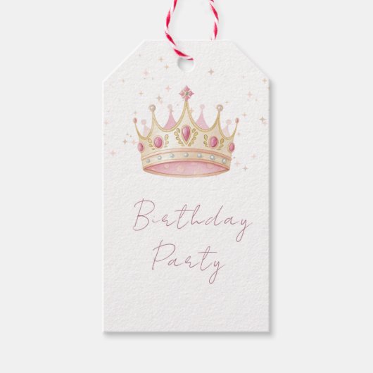 Princess Crown Birthday Party ギフトタグ (正面)