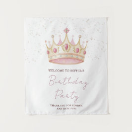 Princess Crown Birthday Party タペストリー