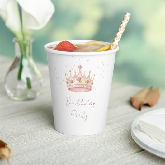 Princess Crown Birthday Party 紙コップ (インサイチュ)