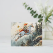 Princess Crown Lost  Rosstrappe Legend Watercolor ポストカード (スタンド正面)