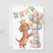 Princess Doxie Digital Download Party Invitation 招待状 (正面)
