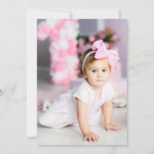  Princess Dress Crown 1st Birthday 招待状 (裏面)