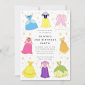 Princess Dress Girl Birthday Collage Invitation 招待状 (正面)