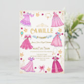  princess dress  Girl birthday Party Invitation 招待状 (スタンド正面)