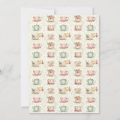 Princess Dress Up Tea Party Pink Floral 招待状 (裏面)