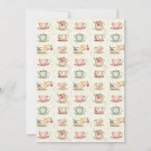 Princess Dress Up Tea Party Pink Floral 招待状 (裏面)