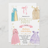 Princess Dresses Birthday Invitation 招待状 (正面/裏面)