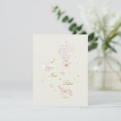princess elegant girl pink baby shower keepsake エンクロージャーカード (スタンド正面)