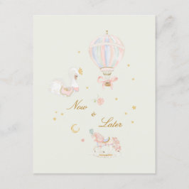 princess elegant girl pink baby shower keepsake エンクロージャーカード