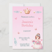 Princess Fairytale Birthday Party Invitation 招待状 (正面)