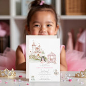 Princess Fairytale Pastel Pink Birthday Invite 招待状