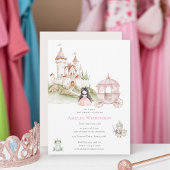 Princess Fairytale Pastel Pink Birthday Invite 招待状