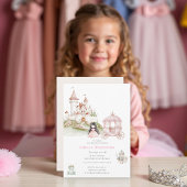 Princess Fairytale Pastel Pink Birthday Invite 招待状
